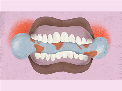 Bite the world - Bruxism bite bruxism editorial illustration mouth organic texture world