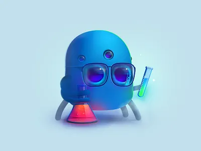 Outlink character design character design illustration lab science smart spider