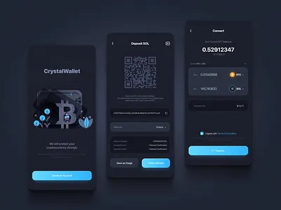Crypto Wallet App app concept crypto design mobile ui ux wallet