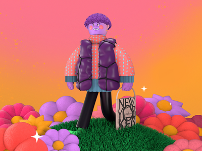 Spring has sprung 3d character design cinema4d illustration mexico octane