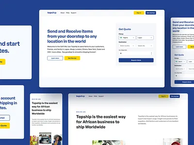 TopShip Landing Page africa freight landing page nigeria shipping ui ux visual design website