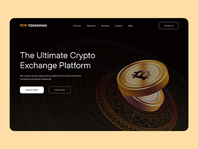 Tokenman landing page crypto design landing page product design ui uiux web3 website design