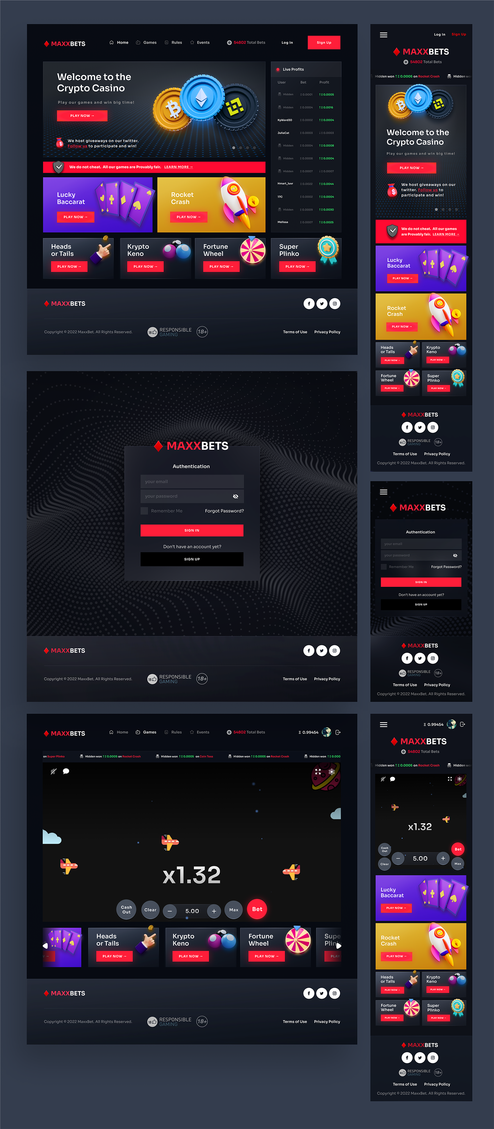 Crypto Casino Landing Page app blockchain casino crypto cryptocurrency design game homepage landing website