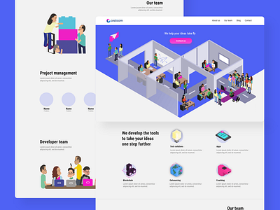 Cesticom landing page development illustration landing landing page outsourcing ui ui design web design