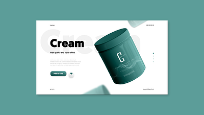 Cosmetics | First page branding design firstpage typography ui ux webdesign