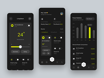 Gryter - Smart Home App 🏠 app app ui automation design graph home home automation interface remote control smart smart app smart device smart home smart home app smarthome smarthome app ui ui design uiux ux