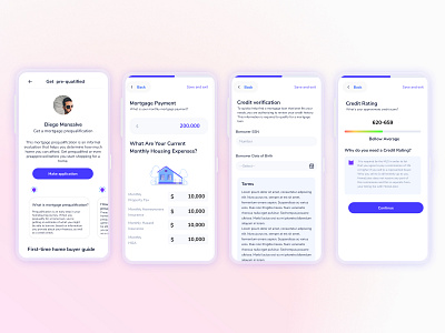 Mortgage Application app clean dashboard flat flow forms longform mobile ui ux