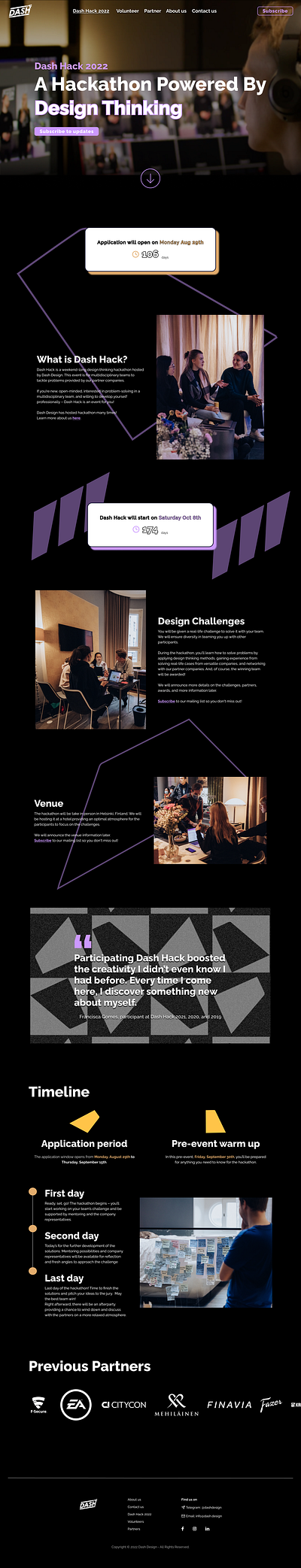 Dash Design's Hackathon website redesign in Webflow - DashHack branding design ui ux web design webflow
