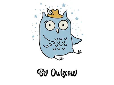 Be Owlsome artwork design drawing illustration vector