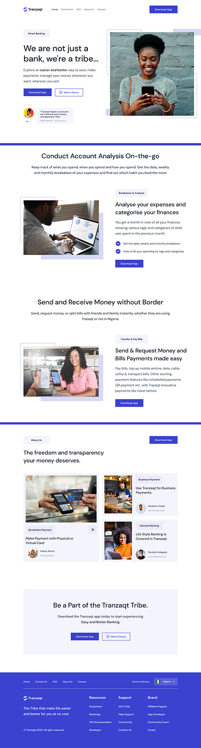 Tranzaqt Website design ui ux website