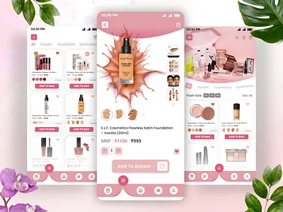 Cosmetic App animation app beautycosmetic beautyecommerce branding cosmeticapp design graphic design illustration nykaa ui ux