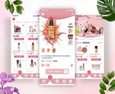 Cosmetic App animation app beautycosmetic beautyecommerce branding cosmeticapp design graphic design illustration nykaa ui ux