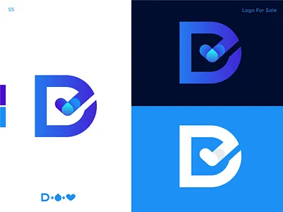 D + Heart + Drop Logo a b c d e f g h i j k l m n app branding colorful d dheart dlove logo heart heart doctor icon identity logo logodesign logomark logos logotype love modern monogram symbol