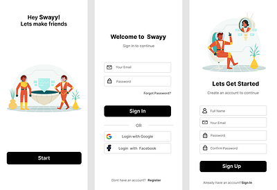 Mobile app login and register login mobile app register ui