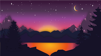Mountain Sky art beginner enjoy graphic design illustration illustrator love vector
