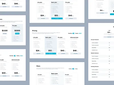 Zeus ⚡ UI - Figma Web Design UI kit blocks flat landing page kit pricing pricing blocks pricing wireframe ui kit web ui kit website wireframe wireframe block wireframe block pricing wireframe ui kit