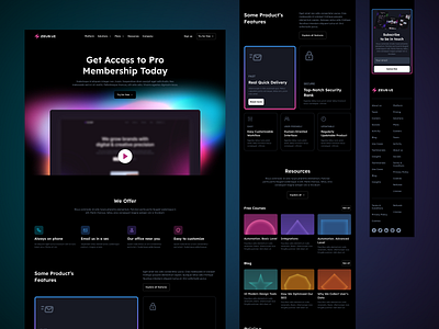 Zeus ⚡ UI - Figma Web Design UI kit dark dark landing dark layout dark website landing page landing page ui kit marketing website saas landing page ui kit web ui kit