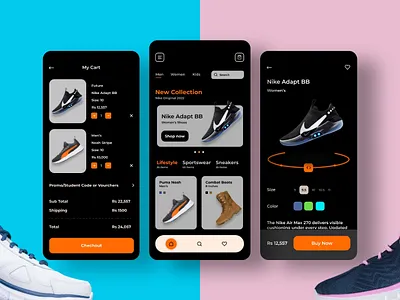 Footwear App app branding design footwear app footwear ecommerce graphic design illustration ui ux