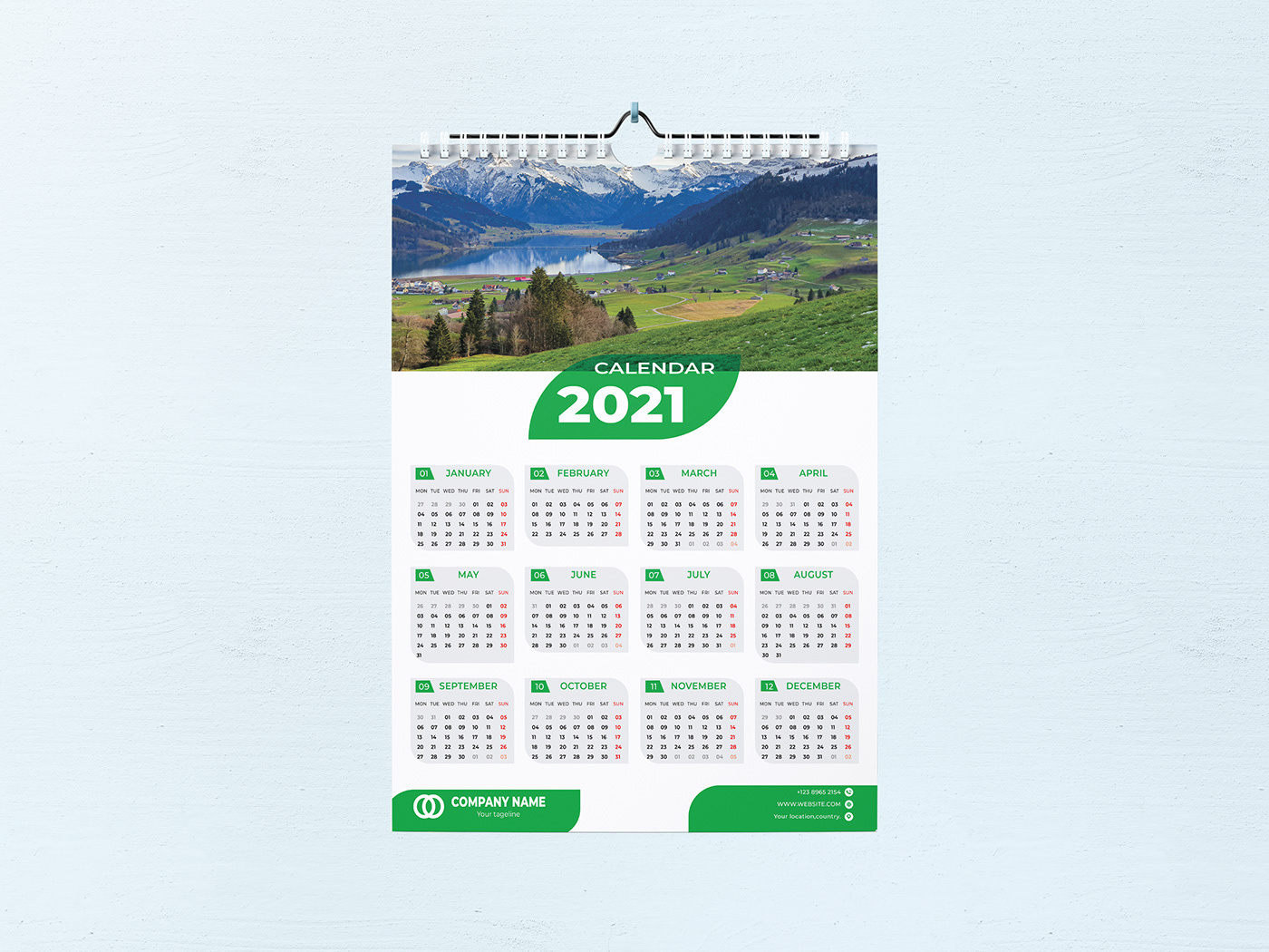 Example of Premium Wall Or Desk Calendar Design 