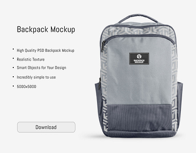 Backpack Mockup PSD 5k 3d apparel backpack backpack mockup clothes design graphic design mockup mockupdesign visualization