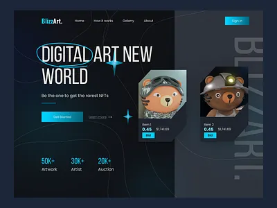 BlizzArt NFT marketplace branding design nft nft collection nft marketplace nftart nfts ui ux web