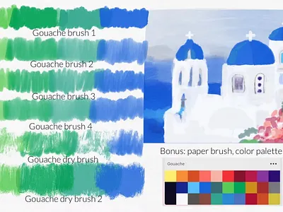 Free Painterly gouache brushes acrylic artistic brushes color dry brush gouache gouache brushes gouache procreate graphic design oil paint brush paint brushes palette paper presentation procreate procreate brush procreate brushes simple texture