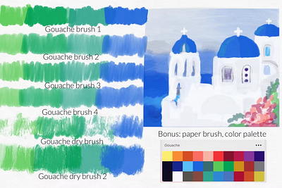 Free Painterly gouache brushes acrylic artistic brushes color dry brush gouache gouache brushes gouache procreate graphic design oil paint brush paint brushes palette paper presentation procreate procreate brush procreate brushes simple texture