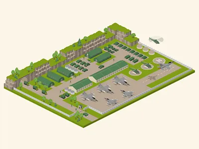 Military Base 2 2.5d illustration isometric military military base military base