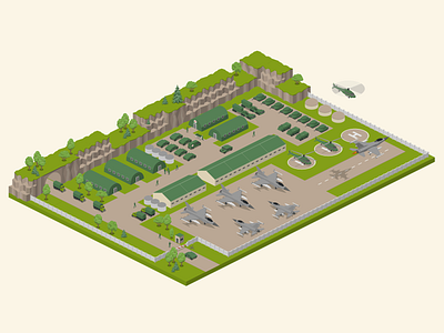 Military Base 2 2.5d illustration isometric military military base military base