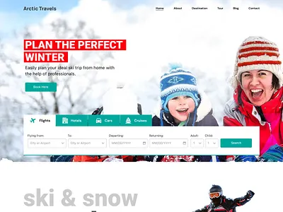 Travel Agency Landing Page agency landing page skating travel agency winter