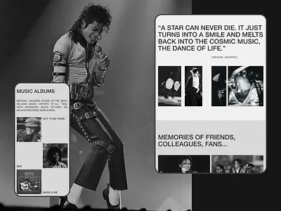 Michaek Jackson branding design illustration michaeljackson minimalism singer song typography ui ux webdesign website