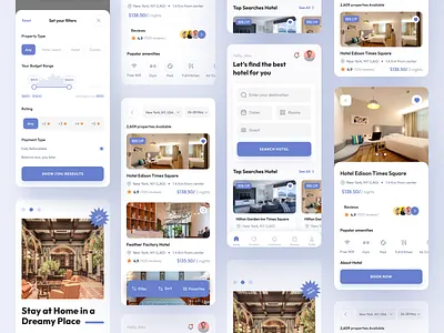 Hotel Booking App accomodation app design book app booking app hotel app mobile reservation resort room booking tourism travel agency traveling trips ui design ui resort vacation