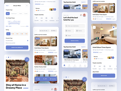 Hotel Booking App accomodation app design book app booking app hotel app mobile reservation resort room booking tourism travel agency traveling trips ui design ui resort vacation