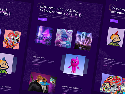 NFT Website / Marketplace agency blockchain crypto dark colors design design studio drop hero section landing marketplace nft open sea ui ui concept website