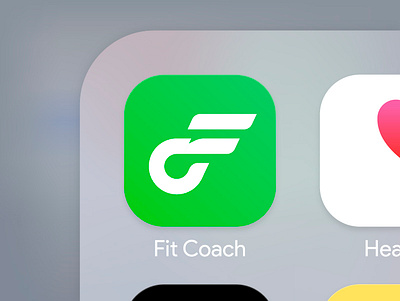 Fit Coach App Logo app brand branding cardio coach design f fit fitness green health home identity ios logo logotype sport whistle