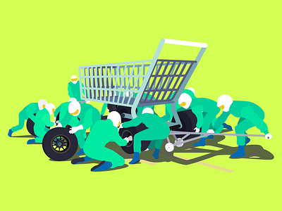 Pitstop automotive commercial illustration