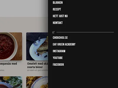 Desktop navigation design for javligtgott.se branding cooking design desktop elementor figma jetengine mobile navigation recipes