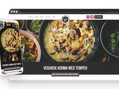 Recipe header for javligtgott.se branding design elementor figma food header jetengine mobile recipe ui wordpress