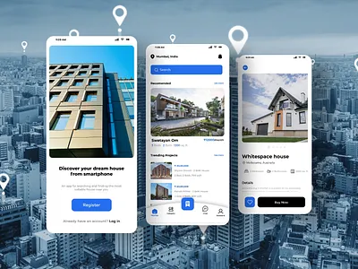 Real Estate App app branding design graphic design illustration logo ui ux