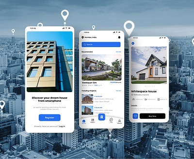 Real Estate App app branding design graphic design illustration logo ui ux