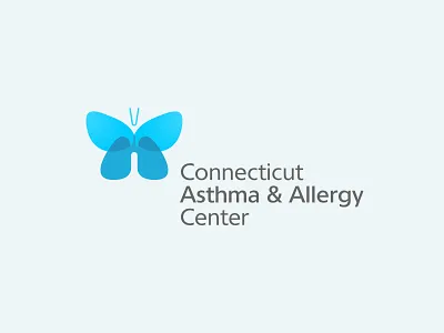 Connecticut Asthma and Allergy Center allergy asthma blue branding butterfly graphic design logo lungs medical