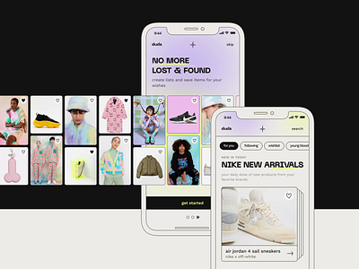 duds app brutalism fashion fireart fireart studio interaction mobile mobile app motion design onboarding slider streetwear style typography ui ui animation ux ux ui design