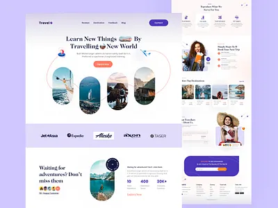 Travel agency landing page design creative design design agency digital design landing page travel travel agency travel agency header design travel agency home page design travel agency ui travel agency web template travel agency web ui travel agency website design web template web ui