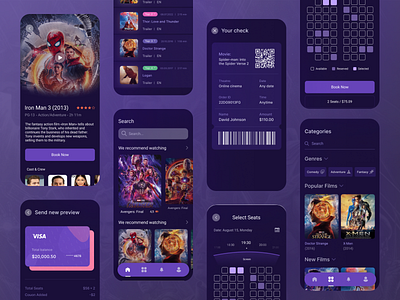 Online cinema branding cinema graphic design mobile mobile app mobile design online cinema prototype ui ui design uiux design user interface ux ux design web design web design