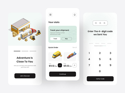 Cargo Shipment App adobexd app app design cargo clean colors design goods new online order order online popular products shipment tracking order transport ui ui design uiux