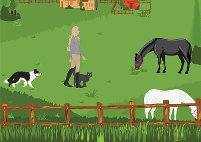 Farm House adobe illustrator digital illustration digitalart graphic design illustration illustrator work working space