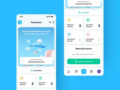 Amerika Postam: Mobile App 3d app cargo mobile app shopping ui ux website