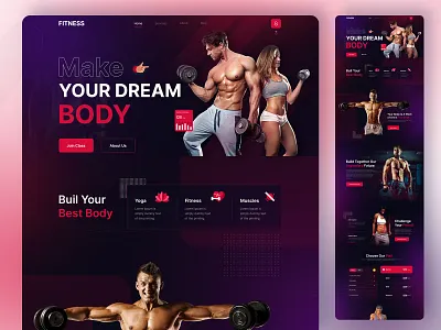 Fitness Landing Page clean exercise fitness gym health home page landing page landing page design muscle popular simple sport trainer training ui ux web design website website design workout