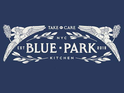 Blue Park Kitchen Menu Header angel brand identity branding fast casual logo nyc restaurant branding restaurant logo vegetables