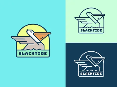 Steward of the seas logo badge bird branding design fish icon illustration logo navy pastel pelican vector